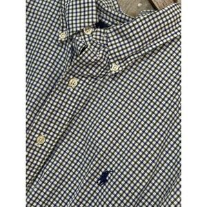 Ralph Lauren XXL Gingham Check Shirt Blue Green Preppy Button Down